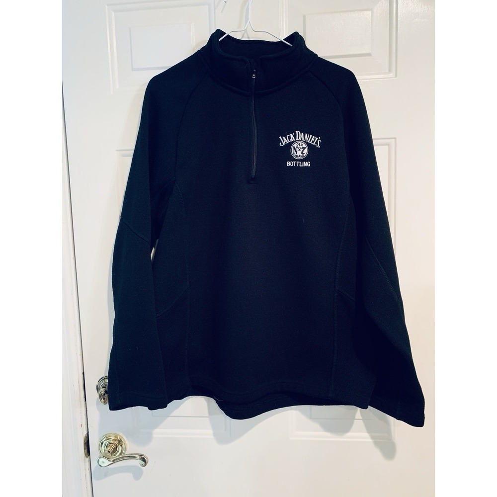 Jack Daniel's Old No 7 Bottling 1/4 Zip Black Better Sweater Large